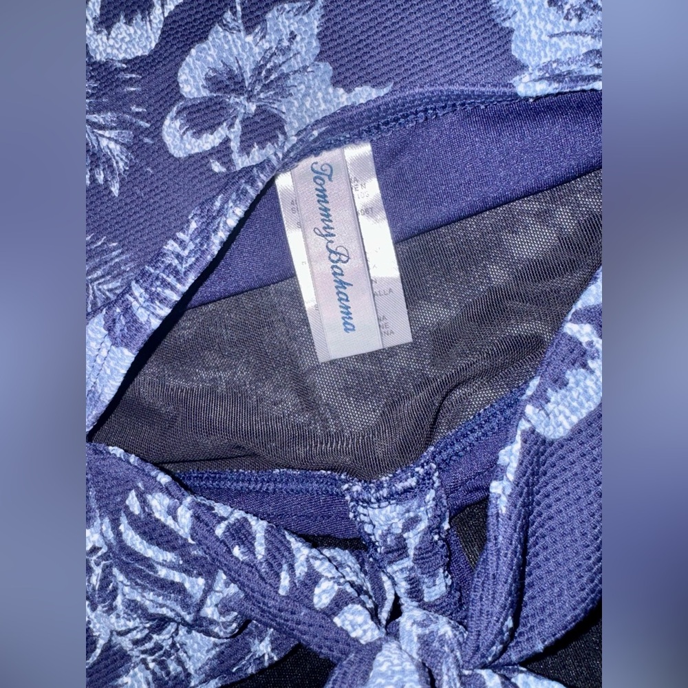 Tommy Bahama Chambray Blossom Floral Tankini Top - Picture 5 of 7